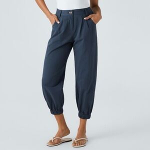 NWT Halara Mid Rise Casual Cotton Joggers with Pockets Moonlit Ocean Blue Medium